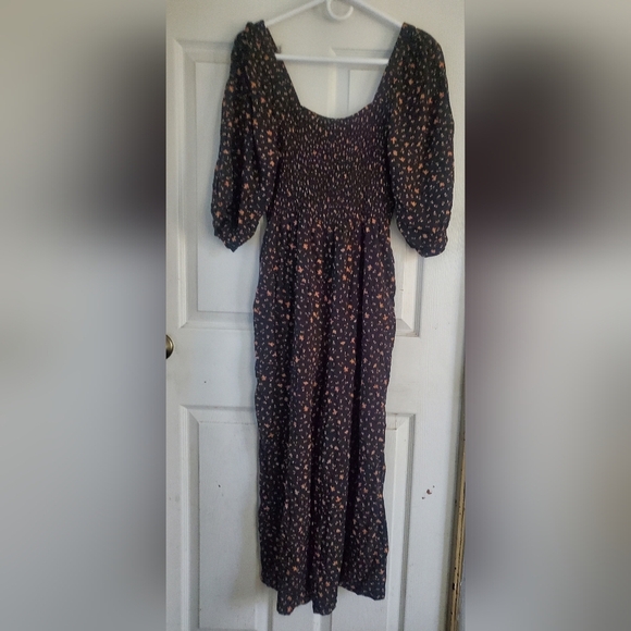 Madewell All Over Floral Print Jump Suit Loose Leggs, Smocked Top, Size 4 - Picture 3 of 7